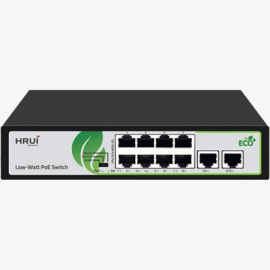 سوئیچ شبکه اچ آر یو آی مدل HR902-AF-82GN دارای ۸ پورت PoE