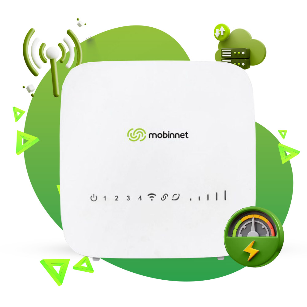 مودم مبین نت MN4400 با سیم کارت و بسته 200 گیگ یک ساله