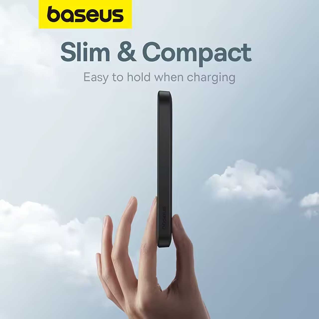پاوربانک بی سیم مغناطیسی باسئوس ظرفیت 5000 میلی آمپر ساعت Baseus